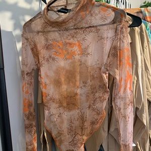 PrettyLittleThing mesh turtle neck bodysuit